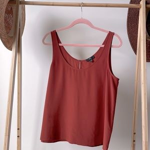 J Crew 100% silk tank top, size M, rust color